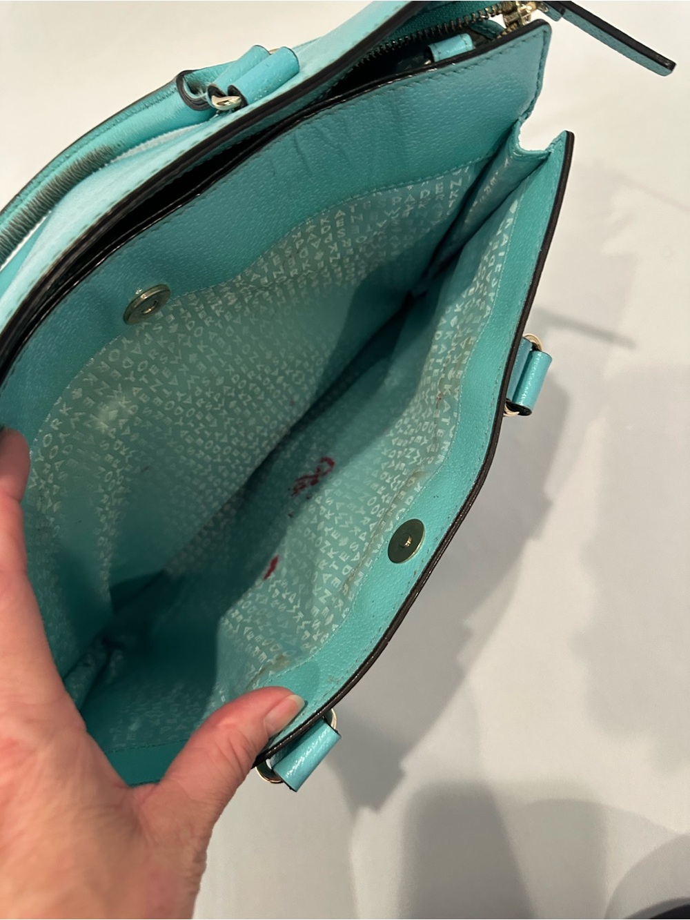 kate spade Turquoise Leather Satchel with Gold Hardware - Picture 5 of 6